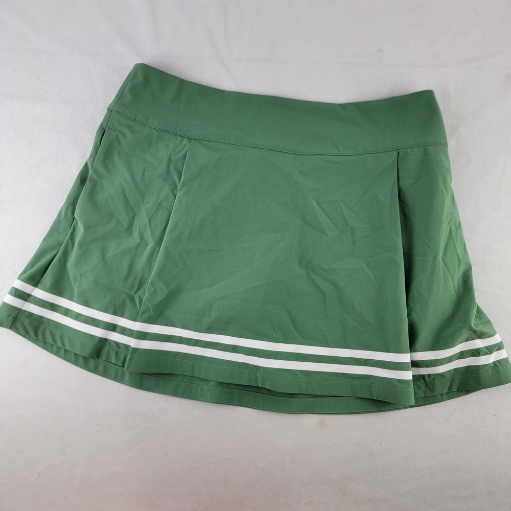 Calia Womens Green Pleated Golf Skort Size 10 Striped Hem Pockets WCG17040F